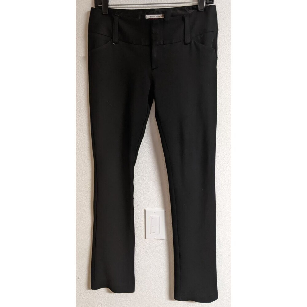 Alice & Olivia Black Bootcut Rayon Blend Pants Style # COOO 137 504 Size 8